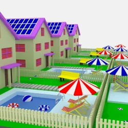 Low Poly Cartoon House Low-poly  3D model