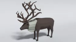 Low Poly Cartoon Reindeer  Low-poly  3D model