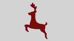 Low Poly Reindeer Silhouette Decorative Object Low-poly  3D model