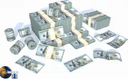 Lowpoly American Dollar Currency Pack 3d model Low-poly  3D model