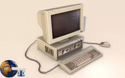 lowpoly desktop computer system 3d model Low-poly  3D model