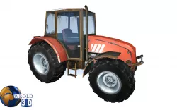 Lowpoly Tractor Gameready 3d model Low-poly  3D model
