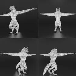 LowPoly WereWolf Base mesh Low-poly  3D model