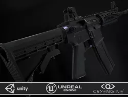 M4A1 RIS High detail Low-poly  3D model