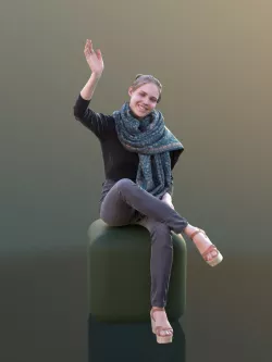 Marie 10402 - Sitting Casual Girl Low-poly  3D model