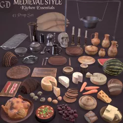 Medieval Kitchen Essentials  3D Model Collection