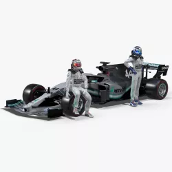 Mercedes AMG F1 W10 EQ Power 2019 Low-poly  3D model