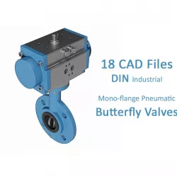 Mono-flange Pneumatic Butterfly Valves - DIN PN16 -  3D model