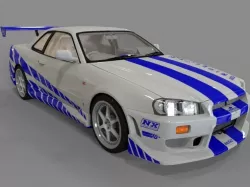 Nissan Skyline GTR Fast and Furious Low-poly  3D model