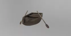 Old rowing wooden boat PBR Low-poly  3D model