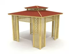 Outdoor Wooden Gazebo - Model 3 Low-poly  3D model