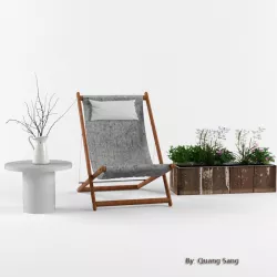 Outside chairs Low-poly  3D model