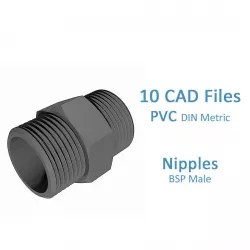 PVC Nipples - BSP Male -  3D model