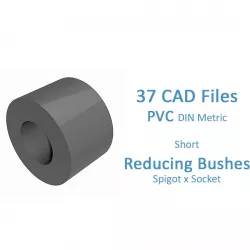 PVC Short Reducing Bushes - Spigot x Socket End -  3D model
