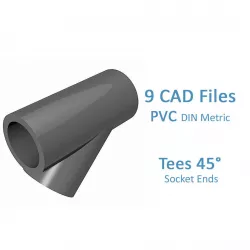 PVC Tees 45 Degrees - Socket Ends -  3D model