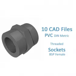 PVC Threaded Sockets - BSP Female -  3D model