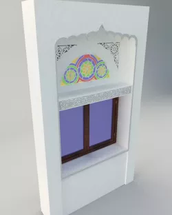 Qamaria stained glasses and Yemeni classic window Low-poly  3D model