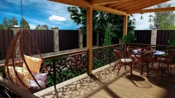 Rattan chair and table 3D model