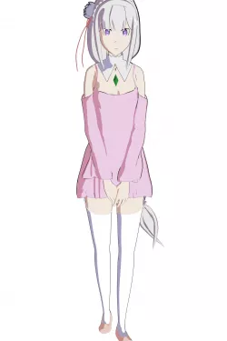 RE ZERO-EMILIA-RIG- ANIME GIRL  Low-poly  3D model