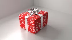Red Polka Dot Gift Box 10 with Ribbon 3D model