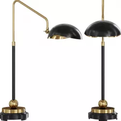 Restoration Hardware CONVESSI TABLE LAMP Black and Brass 3D model