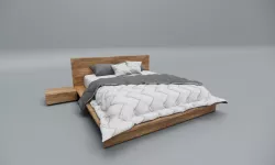 Revit Family Bed King wood  3d model 3D model