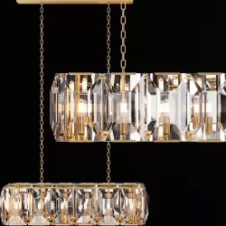 RH HARLOW CRYSTAL RECTANGULAR CHANDELIER 42 Brass 3D model