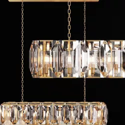 RH HARLOW CRYSTAL RECTANGULAR CHANDELIER 55 Brass 3D model