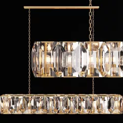 RH HARLOW CRYSTAL RECTANGULAR CHANDELIER 74 Brass 3D model
