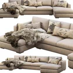 RH Modena Taper Arm U-Chaise sectional sofa 3D model