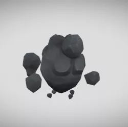 Rock elemental animated Low-poly  3D model