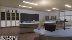 School laboratory - interior and props Low-poly  3D model