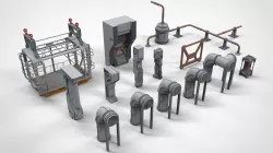 sci-fi Architecture kitbash 11 3D model