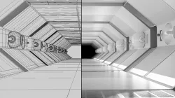 Sci fi Corridor White  Low-poly  3D model