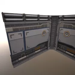 Sci-Fi Wall Low-poly  3D model