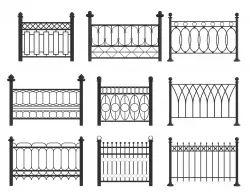 Set of metal fences 3D model
