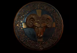 Shield with ram head  Low-poly  3D model