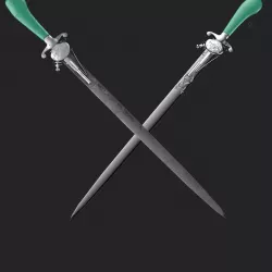 Silver 1700 sword with pistol with used and new textures Low-poly  3D model