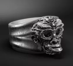 skull monkey ring-jewellry-3dprint 3D model