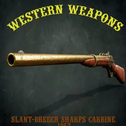 Slant-Breech Sharps Carbine 1853 Low-poly  3D model