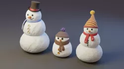 Snowman - 3D Low-poly  3D model