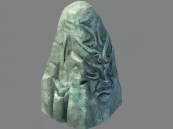 Stone Kazlog shallow bay - stone face statue 01 3D model