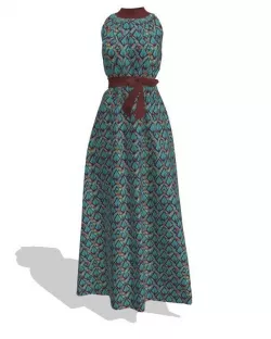 Stylish Designer Maxi Women dress with Bow 3D model  3D model