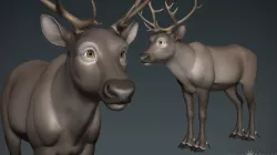 Stylized Cartoon Reindeer 3D model