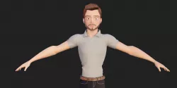 Stylized Character Man in Blender Cycles and Eevee 3D model