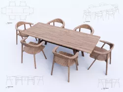 Table and Chair Revit High Quality 3D model 3D model