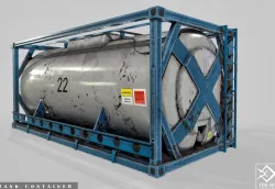 Tank Container Low-poly  3D model