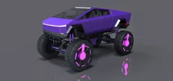 Tesla Cyberpunk Monster truck concept 3D model