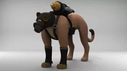 TF2 Pyro Cougar Low-poly  3D model