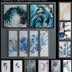 The collection of contemporary paintings set 3D model